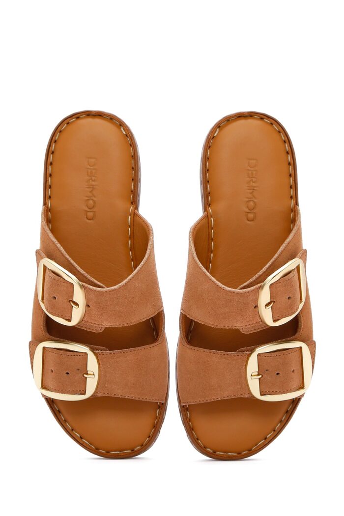 Pantofla Lëkure me Kopsë Comfort për Femra - Image 7