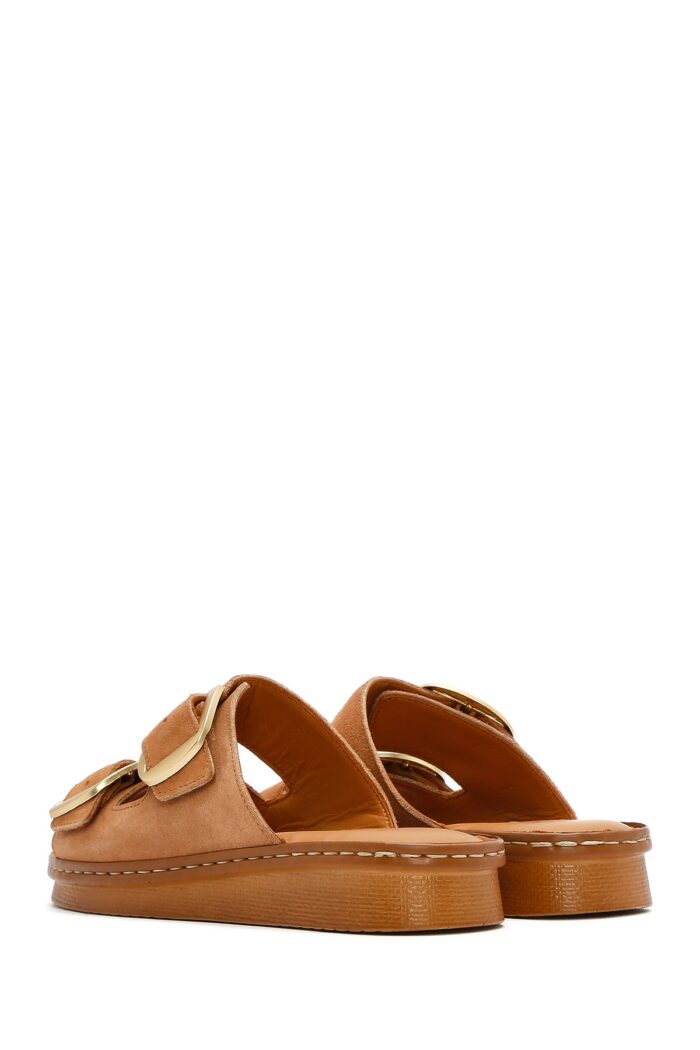 Pantofla Lëkure me Kopsë Comfort për Femra - Image 5