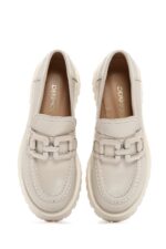 Loafer Lëkure Krem Maskulin për Femra - Image 6