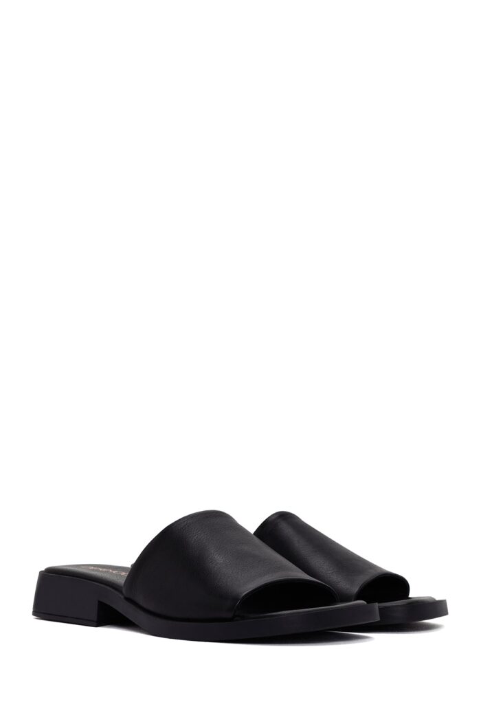 Pantofla Lëkure e Zezë Casual për Femra - Image 3