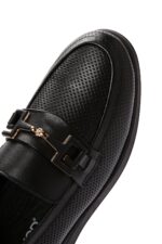 Loafer Lëkure e Zezë me Kopsë Comfort për Femra - Image 9