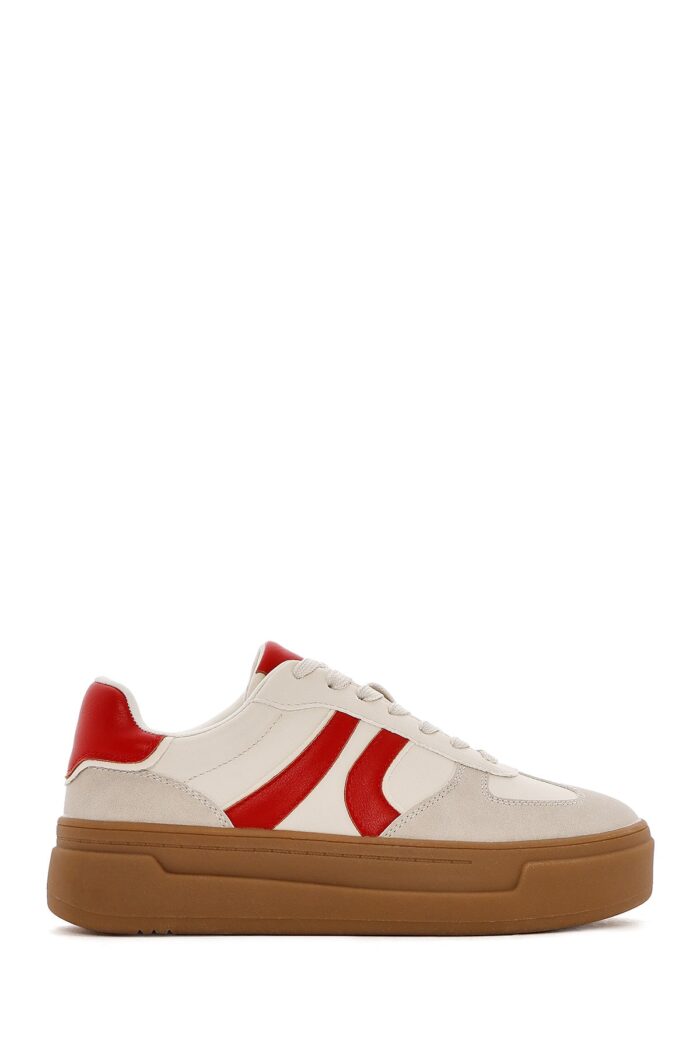 Sneaker e Bardhë me Lidhëse e Trashë me Tabane për Femra - Image 2