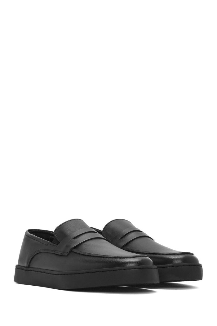 Loafer Lëkure e Zezë Casual për Burra - Image 3