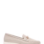 Loafer Lëkure Krem me Kopsë Comfort për Femra