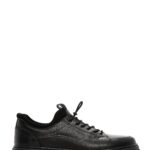 Sneaker Lëkure e Zezë me Lidhëse për Burra