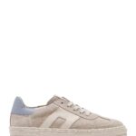 Sneaker Lëkure Bezhë me Lidhëse për Femra